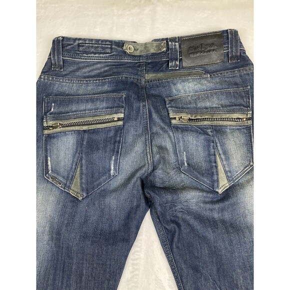 Salsa 1st Level Jeans Mens Size 31 Distressed Mix Media Blue Denim - Picture 7 of 16